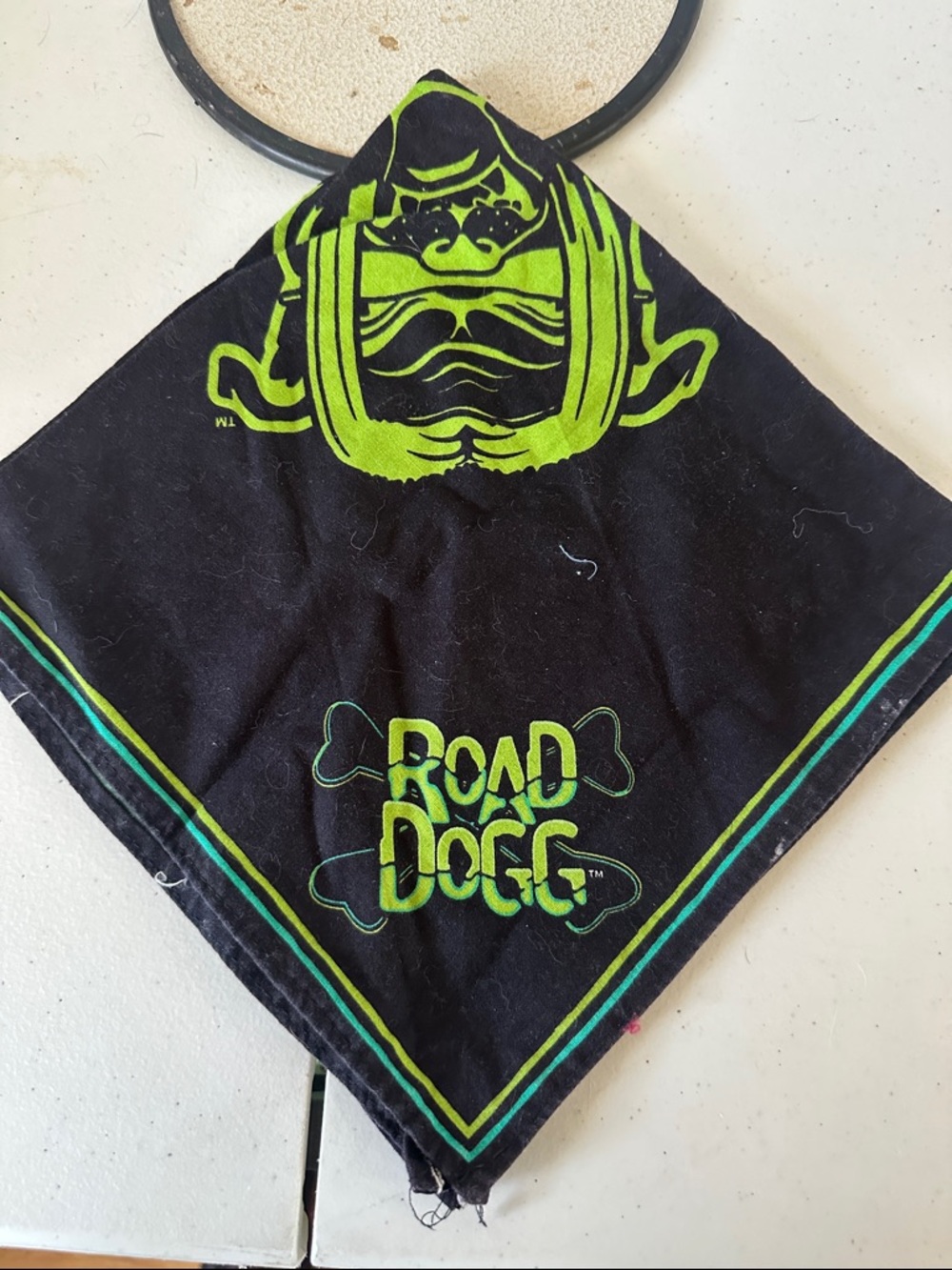 WWE Vintage Road Dogg Bandana Black Green Wrestling